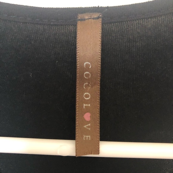 Cocolove Black Sequin Racerback Top Women's Size M - Picture 5 of 6